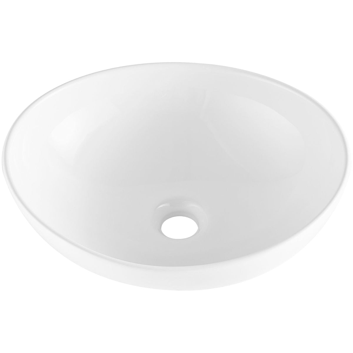 Oval Vessel Sink, 16" x 13.4" Bathroom Vessel Sink Bowl Countertop, White Ceramic Bathroom Sinks Above Counter, Bowl Sink with Modern Style, Well-Packaged for Bathroom, Hotel, Toilet, RV