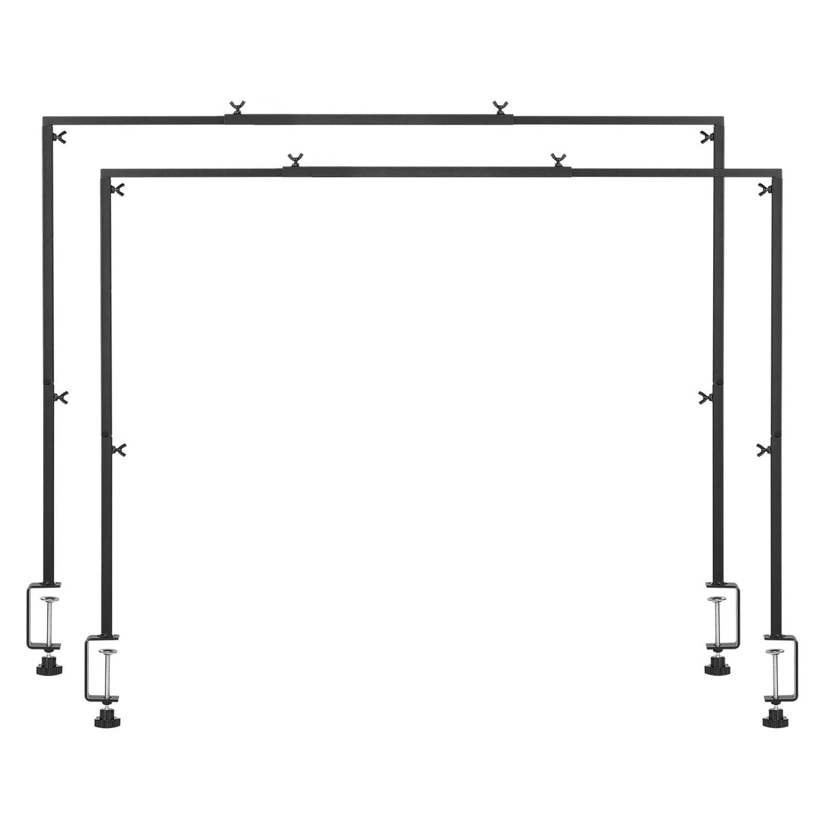 Over The Table Rod Stand with Clamps, 13"-42" Tall & 28"-98" Length Adjustable, 2 Packs Table Arch Stand, Tabletop Balloon Arch Frame for Wedding Birthday Party Christmas Decorations, Black