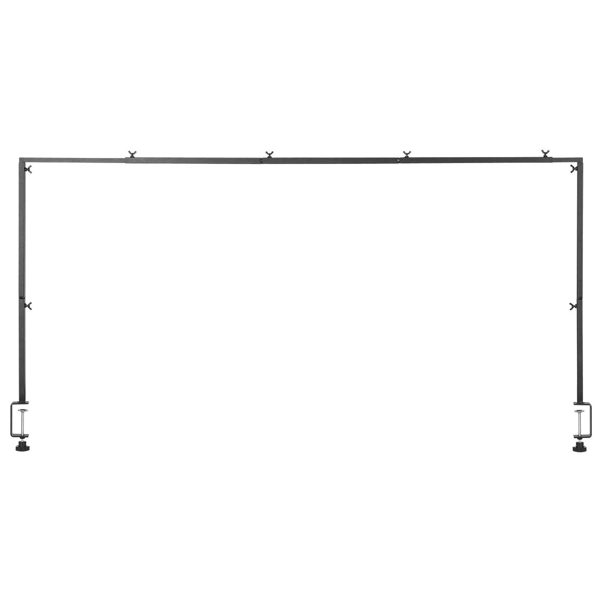 Over The Table Rod Stand with Clamps, 13"-42" Tall & 28"-98" Length Adjustable, Metal Table Arch Stand, Tabletop Balloon Arch Frame for Wedding Birthday Party Christmas Decorations, Black