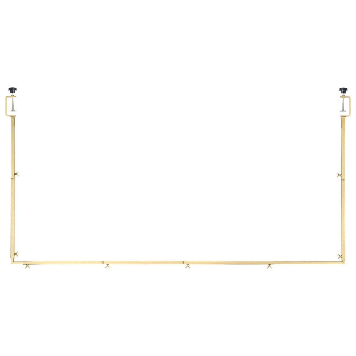 Over The Table Rod Stand with Clamps, 13"-42" Tall & 28"-98" Length Adjustable, Metal Table Arch Stand with Rattan, Tabletop Balloon Arch Frame for Wedding Birthday Christmas Decorations, Gold