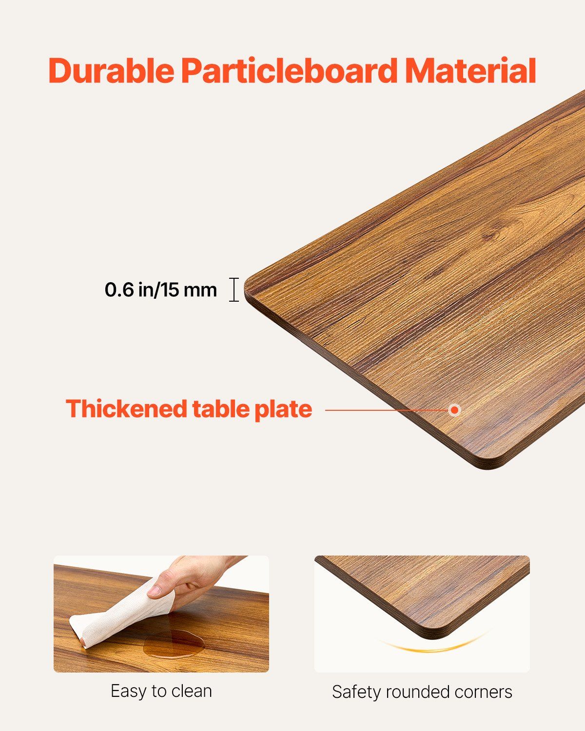 Overbed Table, Mobile Bed Side Table with 4 Wheels, Electric Lifting with Upgrade Button, Rolling Laptop Desk with Cup Holder, Height Adjustable Overbed Desk for Home, Office, Study, Wood+Black