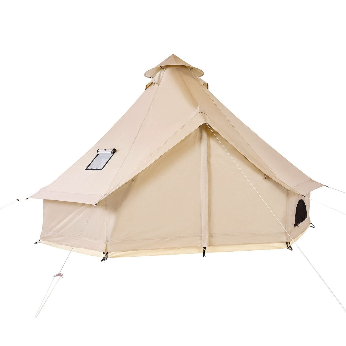 Oxford Bell Tent, 4 Seasons 9.84 ft Yurt Tent for Camping with Stove Jack, Waterproof Breathable Holds up to 3 People with Zipped Detachable Floor, Family Camping Glamping Outdoor Hunting Party