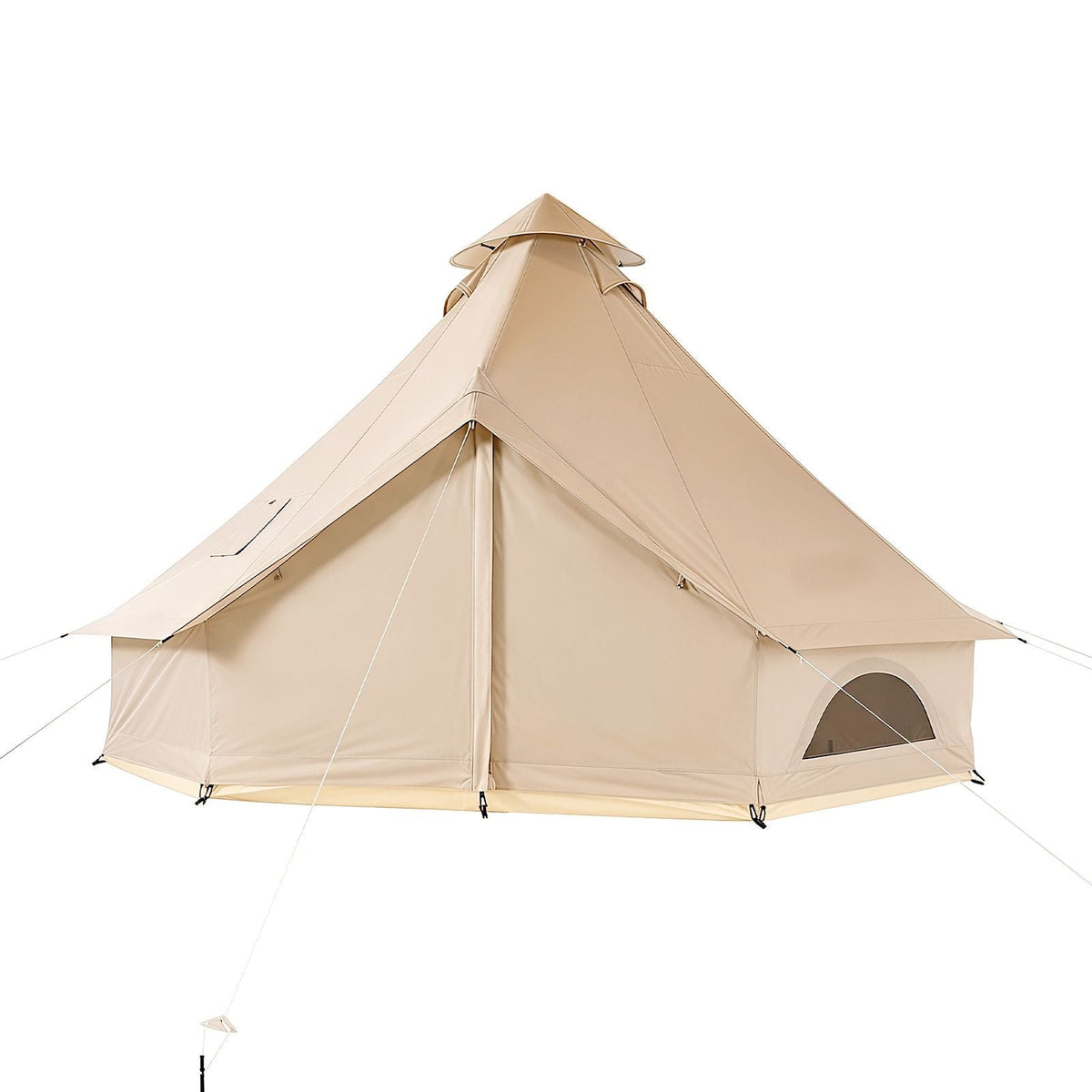 Oxford Bell Tent, 4 Seasons 9.84 ft Yurt Tent for Camping with Stove Jack, Waterproof Breathable Holds up to 3 People with Zipped Detachable Floor, Family Camping Glamping Outdoor Hunting Party