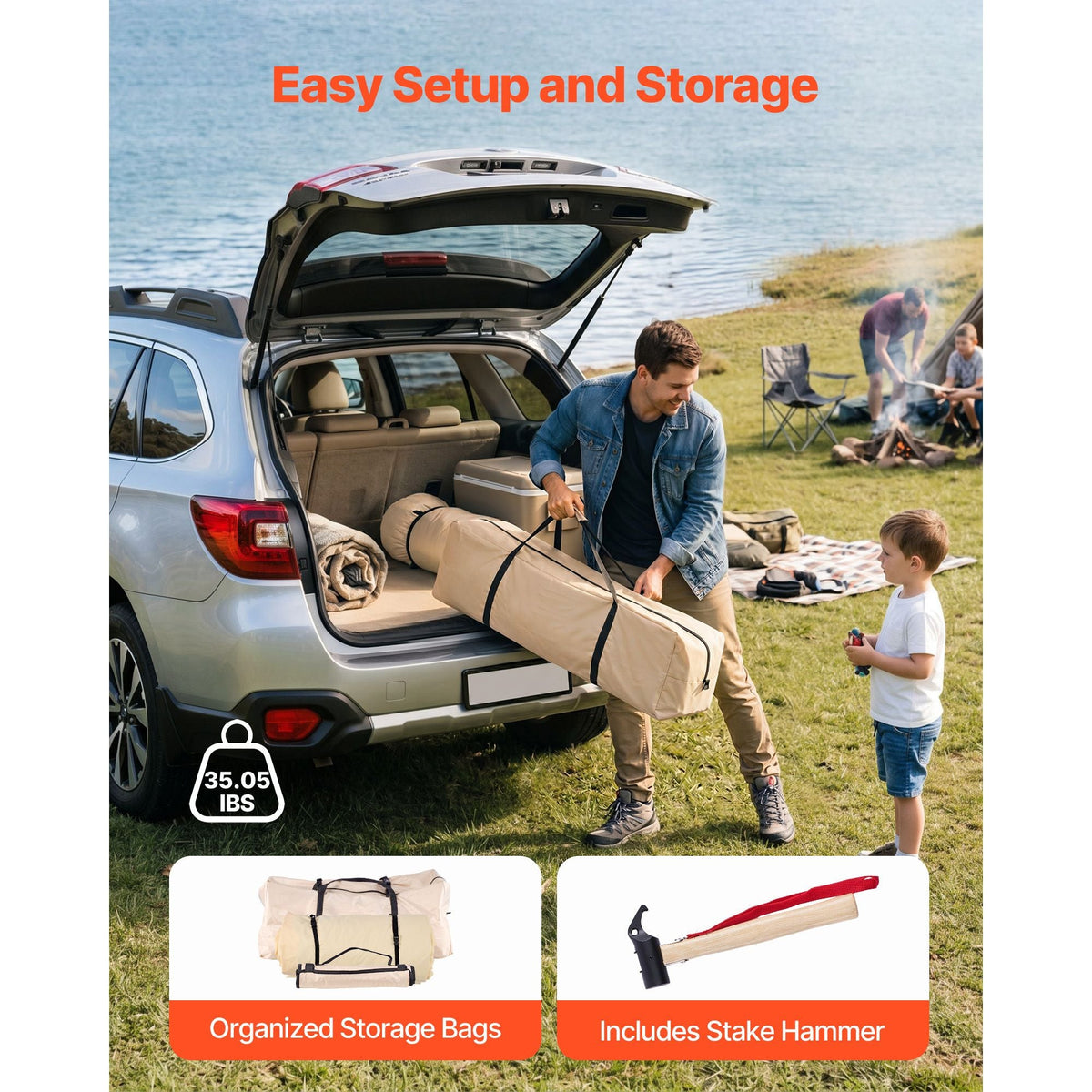 Oxford Bell Tent, 4 Seasons 9.84 ft Yurt Tent for Camping with Stove Jack, Waterproof Breathable Holds up to 3 People with Zipped Detachable Floor, Family Camping Glamping Outdoor Hunting Party