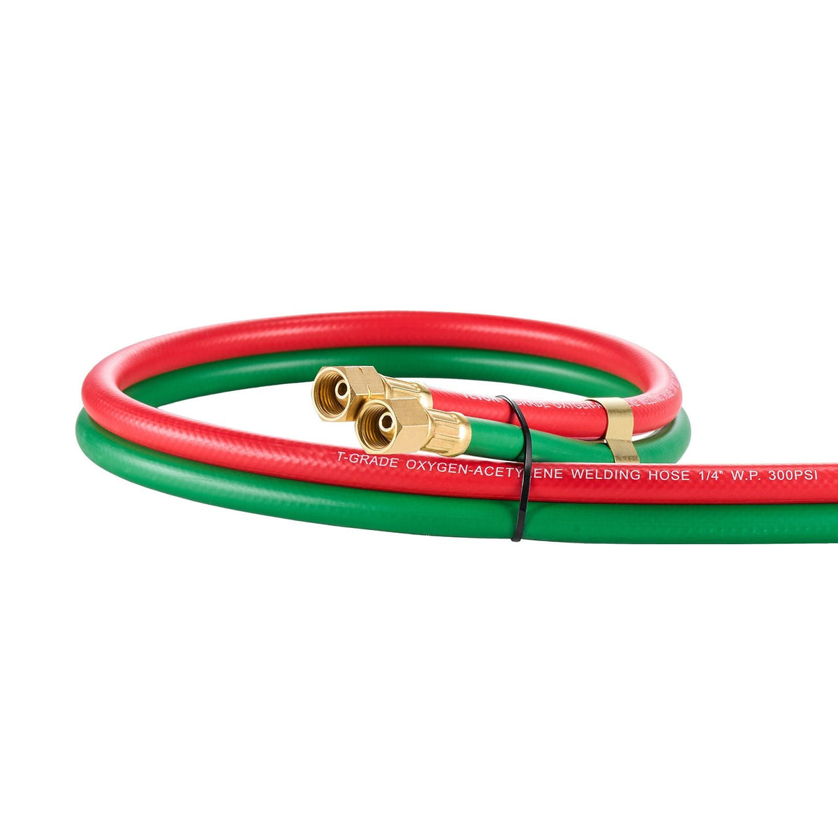 Oxygen Acetylene Hose, 1/4-Inch x 15FT Oxy Acetylene Hose with 9/16"-18 B Fitting, 300PSI T Grade Welding Cutting Torch Twin Hose, Compatible with Oxygen, Acetylene, Propane and Other Fuel Gases