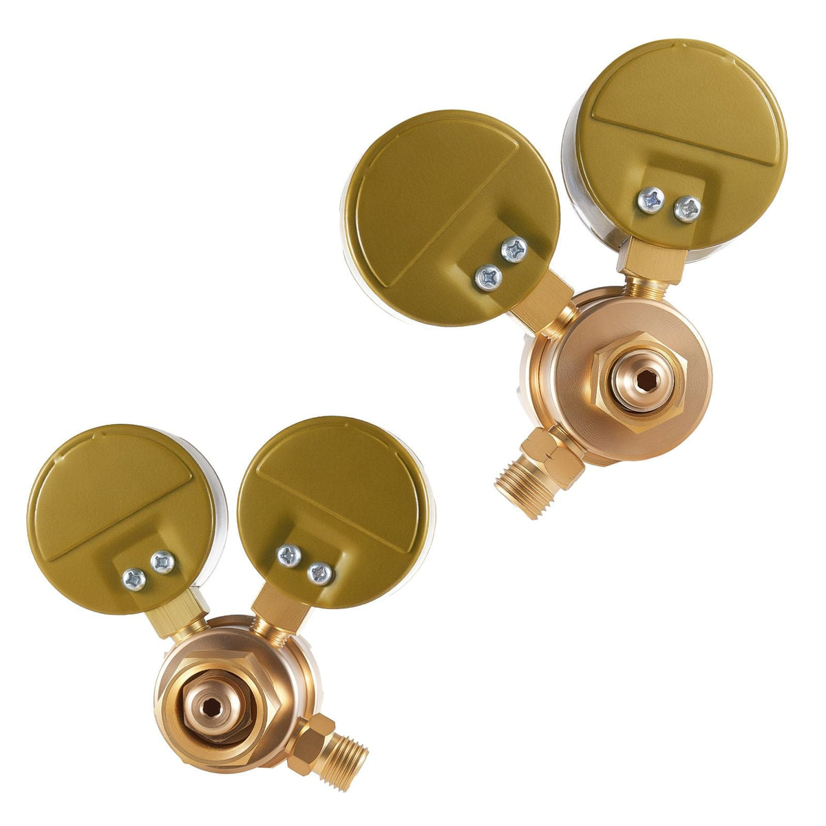Oxygen Acetylene Regulator Set, Oxy-Acetylene Regulators, 0-4000PSI and 0-400PSI Welding Gas Gauges with CGA-540/CGA-200 Inlet Connection & 9/16"-18 Outlet Connection, PC Knob Adjustment