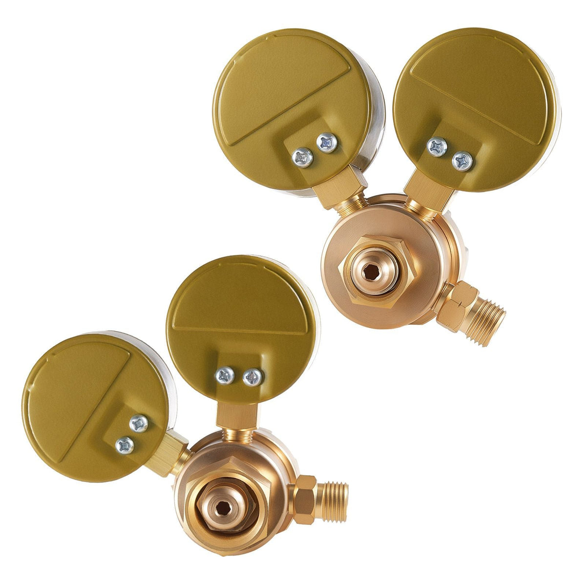 Oxygen Acetylene Regulator Set, Oxy-Acetylene Regulators, 0-4000PSI and 0-400PSI Welding Gas Gauges with CGA-540/CGA-200 Inlet Connection & 9/16"-18 Outlet Connection, T-Handle Adjustment