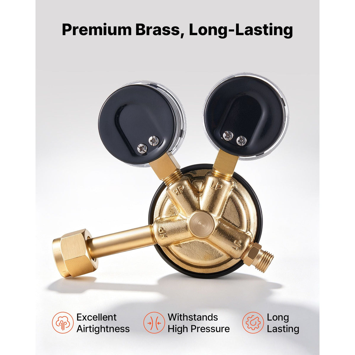 Oxygen Acetylene Regulator Set, Oxy-Acetylene Regulators, 0-4000PSI and 0-400PSI Welding Gas Gauges with CGA-540/CGA-510 Inlet Connection & 9/16"-18 Outlet Connection, PC Knob Adjustment