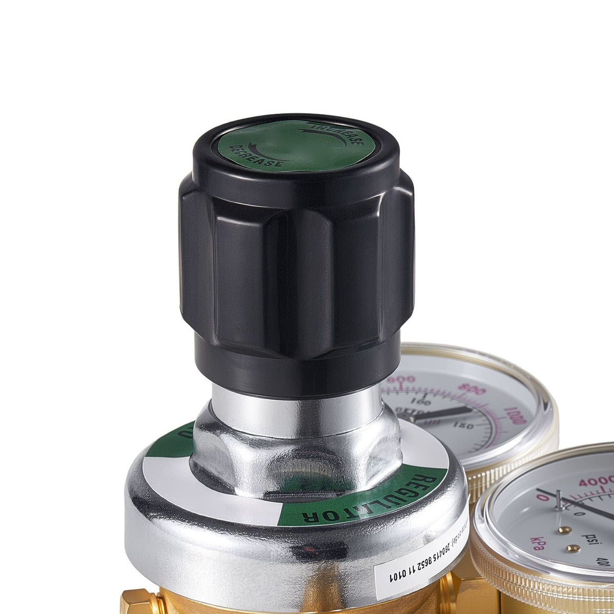 Oxygen Acetylene Regulator Set, Oxy-Acetylene Regulators, 0-4000PSI and 0-400PSI Welding Gas Gauges with CGA-540/CGA-510 Inlet Connection & 9/16"-18 Outlet Connection, PC Knob Adjustment