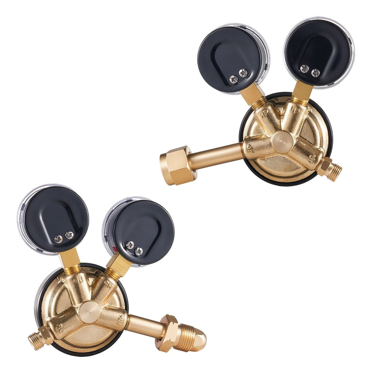 Oxygen Acetylene Regulator Set, Oxy-Acetylene Regulators, 0-4000PSI and 0-400PSI Welding Gas Gauges with CGA-540/CGA-510 Inlet Connection & 9/16"-18 Outlet Connection, PC Knob Adjustment
