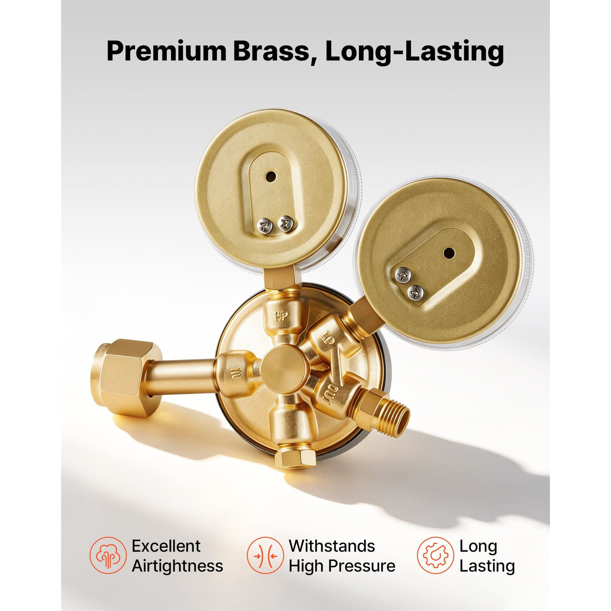 Oxygen Acetylene Regulator Set, Oxy-Acetylene Regulators, 0-4000PSI and 0-400PSI Welding Gas Gauges with CGA-540/CGA-510 Inlet Connection & 9/16"-18 Outlet Connection, T-Handle Adjustment