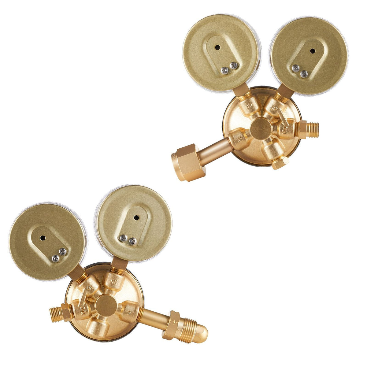Oxygen Acetylene Regulator Set, Oxy-Acetylene Regulators, 0-4000PSI and 0-400PSI Welding Gas Gauges with CGA-540/CGA-510 Inlet Connection & 9/16"-18 Outlet Connection, T-Handle Adjustment