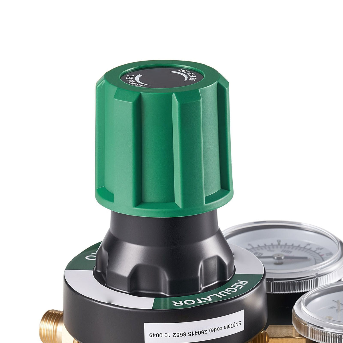 Oxygen Acetylene Regulator Set, Oxy-Acetylene Regulators, 0-4000PSI and 0-500PSI Welding Gas Gauges with CGA-540/CGA-510 Inlet Connection & 9/16"-18 Outlet Connection, PC Knob Adjustment