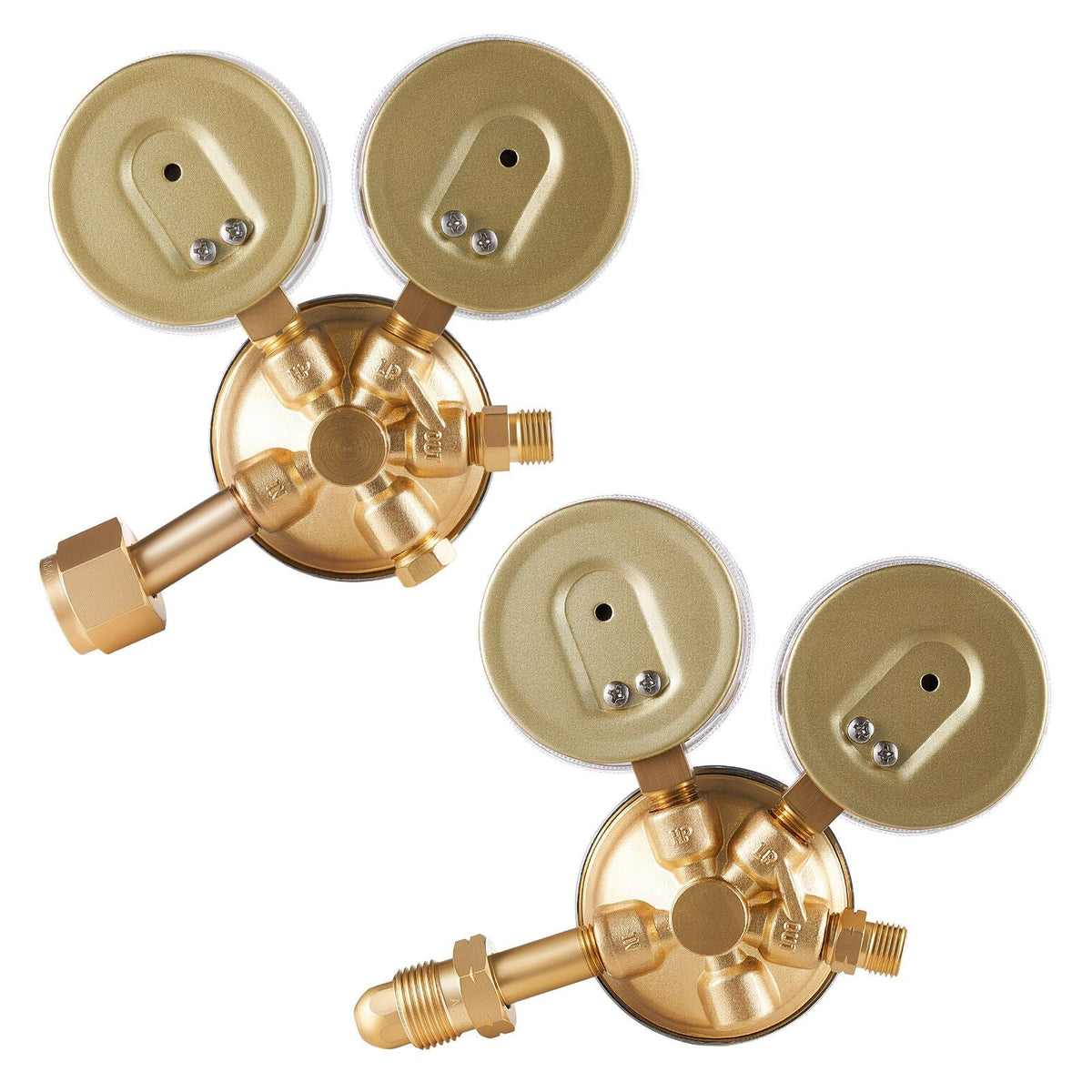 Oxygen Acetylene Regulator Set, Oxy-Acetylene Regulators, 0-4000PSI and 0-500PSI Welding Gas Gauges with CGA-540/CGA-510 Inlet Connection & 9/16"-18 Outlet Connection, PC Knob Adjustment
