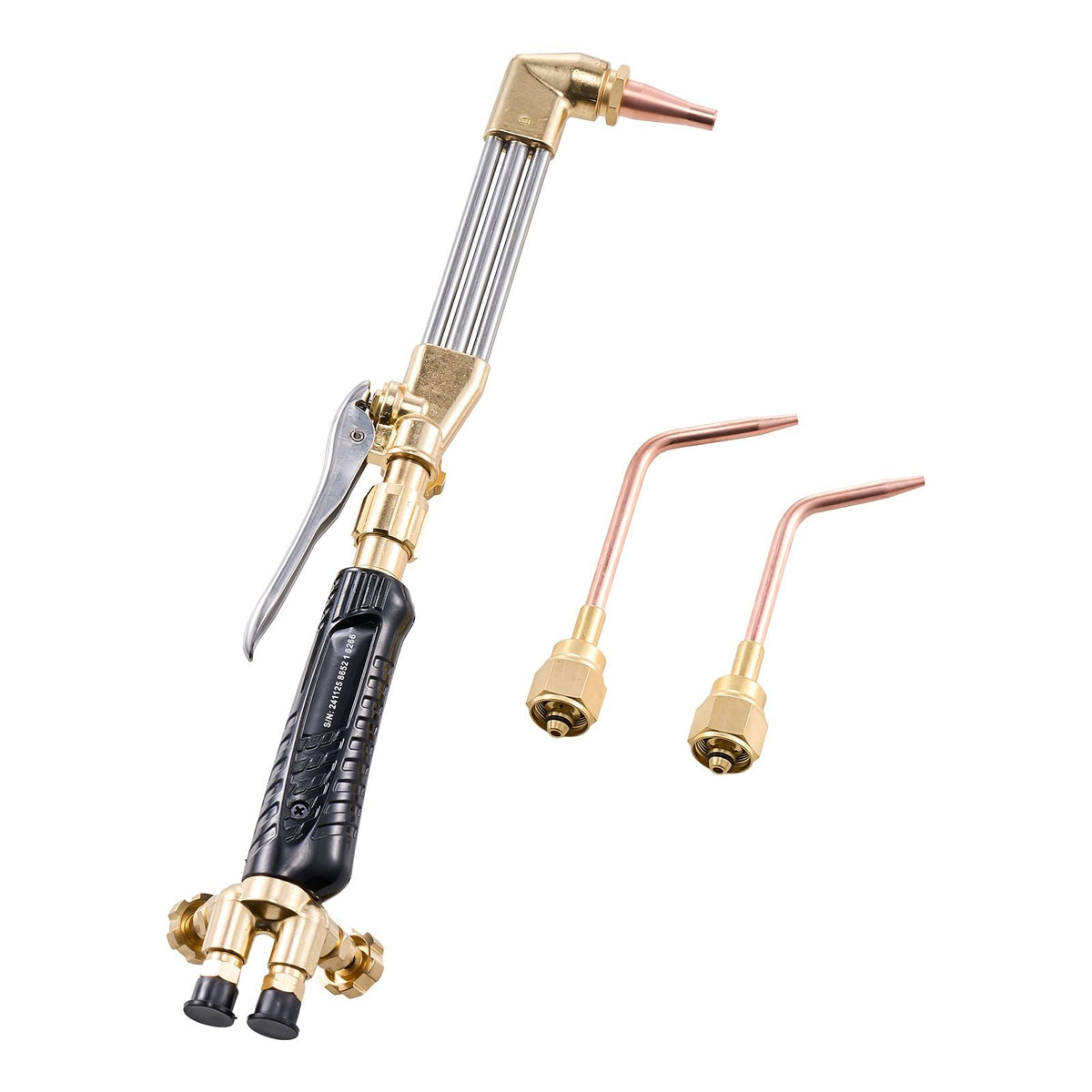 Oxygen Acetylene Torch Kit, Gas Welding Cutting Torch Kit, 12PCS Oxy Acetylene Brazing Tool Set with 177 inches Twin-Hose, 1 Cutting Nozzle, 2 Welding Tips & 2 Regulators (without Gas Cylinder)