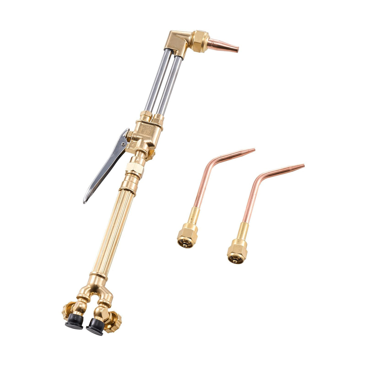 Oxygen Acetylene Torch Kit, Gas Welding Cutting Torch Kit, 14PCS Portable Oxy Acetylene Brazing Set with 177'' Twin-Hose, Cutting Nozzle, 2 Welding Tips & Cylinder Holder (without Gas Cylinder)