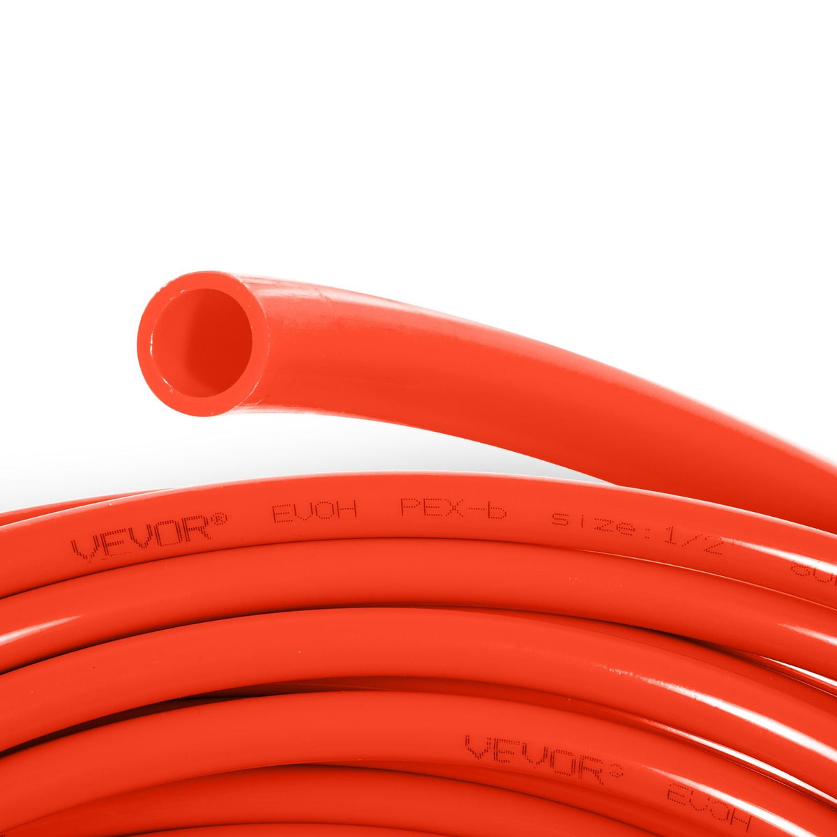 Oxygen Barrier 1/2 Inch 300 Feet Tube Coil EVOH PEX-B Pipe, for Residential Commercial Radiant Floor Heating, Red