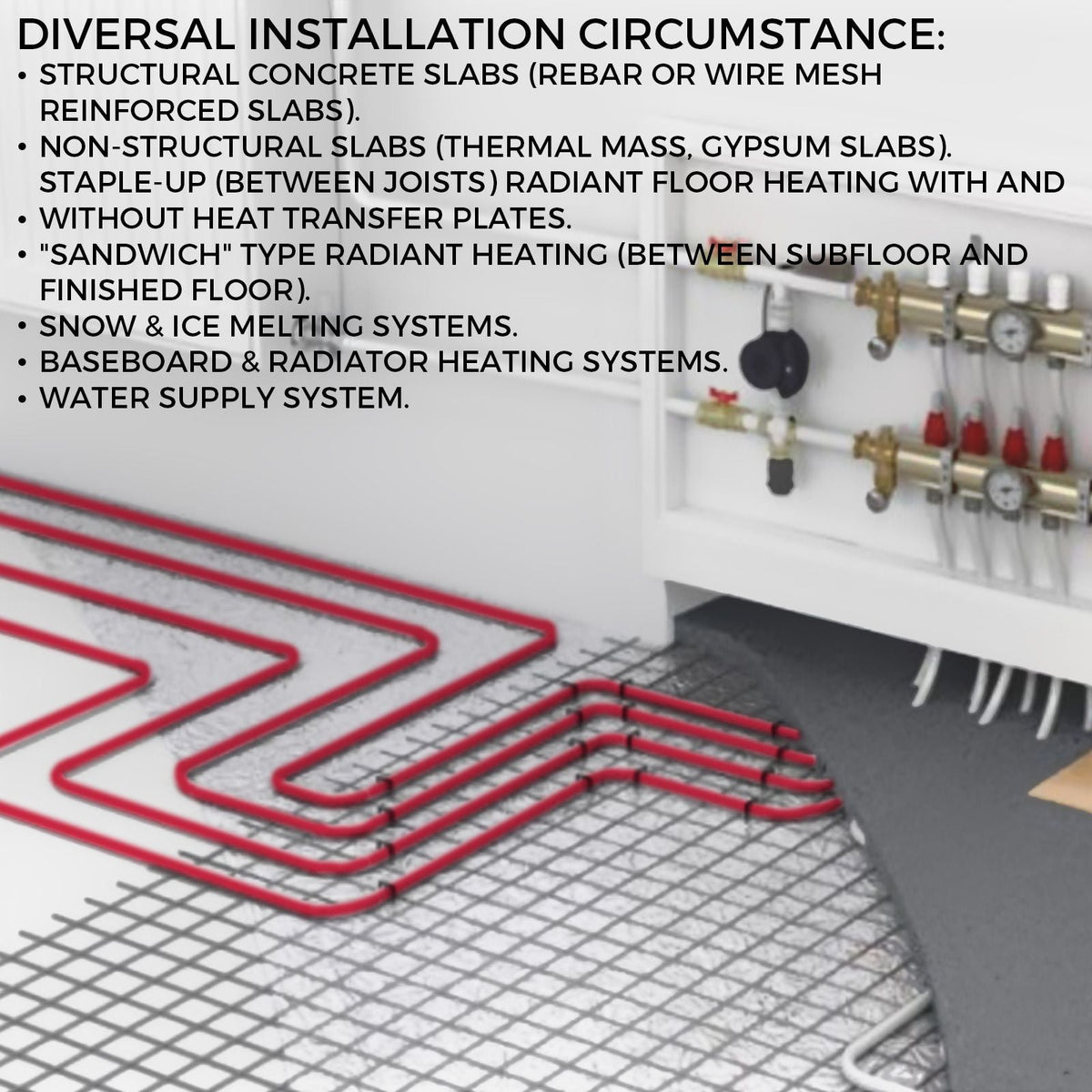 Oxygen Barrier PEX Tubing - 1/2 Inch X 900 Feet Tube Coil - EVOH PEX-B Pipe for Residential Commercial Radiant Floor Heating Pex Pipe (1/2\" O2-Barrier, 900Ft/Red)