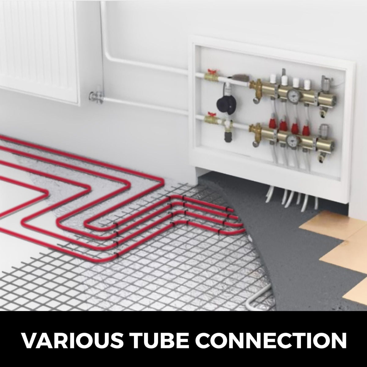 Oxygen Barrier PEX Tubing - 1/2 Inch X 900 Feet Tube Coil - EVOH PEX-B Pipe for Residential Commercial Radiant Floor Heating Pex Pipe (1/2\" O2-Barrier, 900Ft/Red)