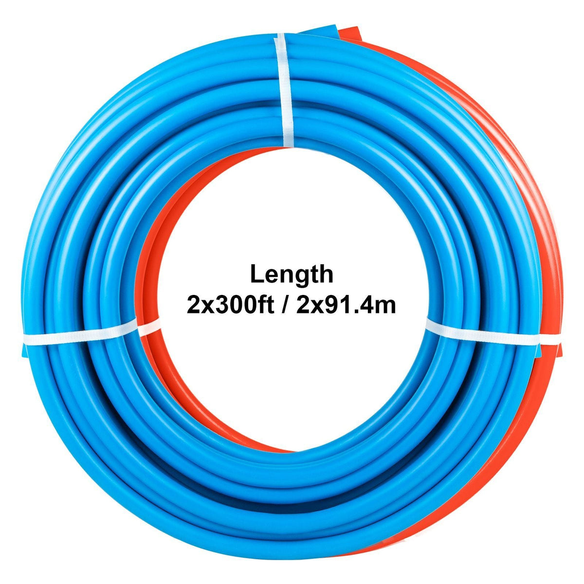 Oxygen-Barrier PEX Tubing 300Ft Red + 300Ft Blue 1/2 Inch Radiant Floor PEX Pipe Radiant Heat Floor Heating Plumbing Cold and Hot Water Tubing