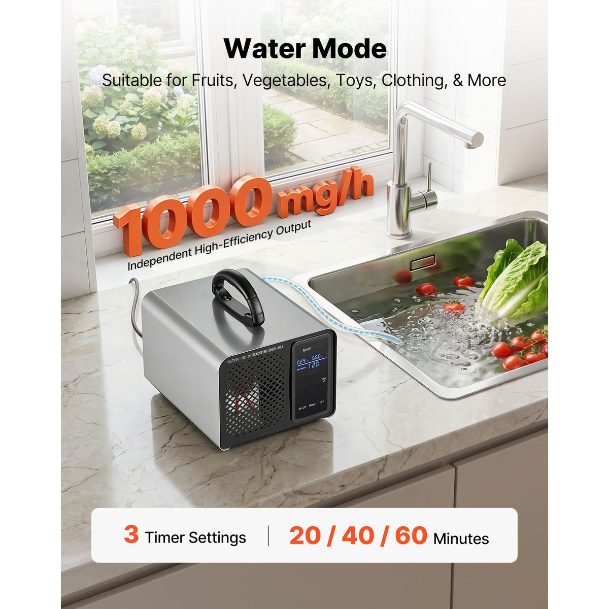 Ozone Generator, 36000mg/h Commercial Ozone Machine, with 15s Delayed Start & Area-Based Timer & LCD Touchscreen Display, Industrial Deodorizer for Car, Smoke, Home Odors, Up to 3200 sq.ft