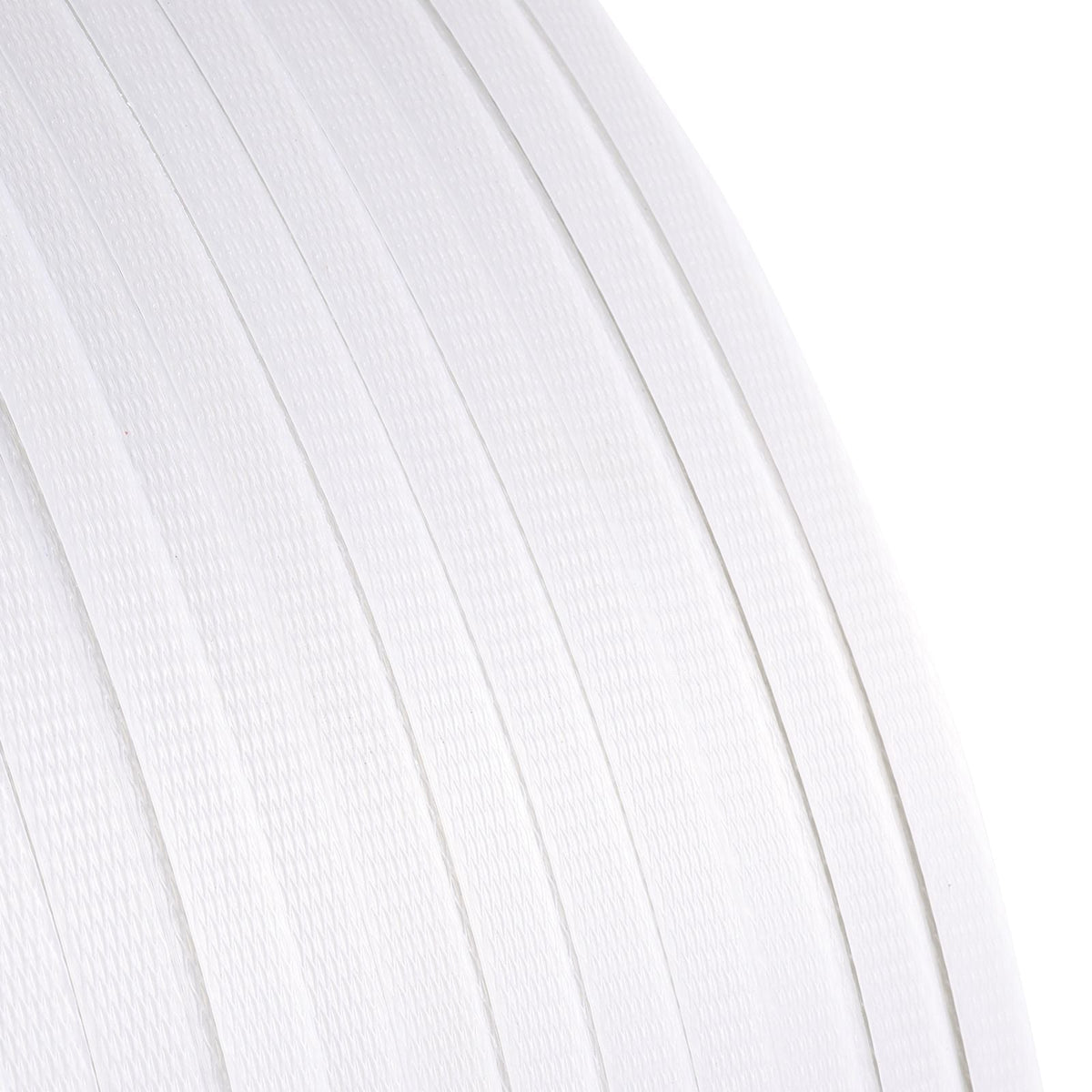 Packaging Polypropylene (PP) Strapping Roll, 9900' Length x 1/2" Width x 0.03" Thickness, 243 lbs Break Strength, Heavy Duty Banding Pallet Strap Coil, Portable Strong Packing Straps, White