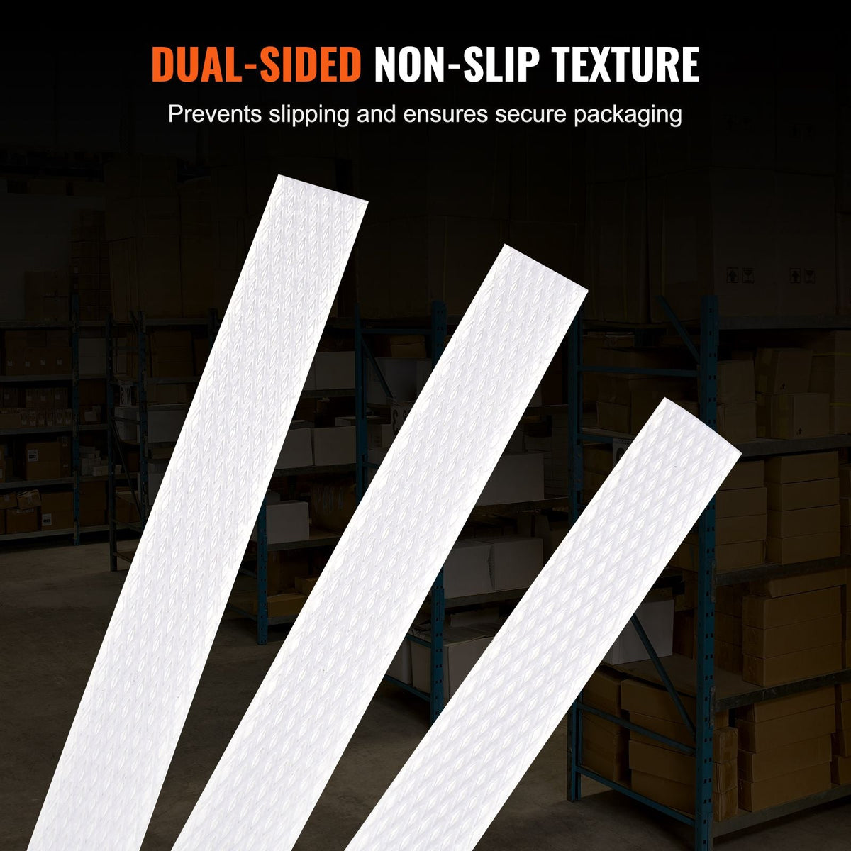 Packaging Polypropylene (PP) Strapping Roll, 9900' Length x 1/2" Width x 0.03" Thickness, 243 lbs Break Strength, Heavy Duty Banding Pallet Strap Coil, Portable Strong Packing Straps, White