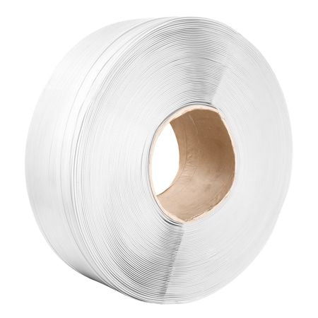 Packaging Polypropylene (PP) Strapping Roll, 9900' Length x 1/2" Width x 0.03" Thickness, 243 lbs Break Strength, Heavy Duty Banding Pallet Strap Coil, Portable Strong Packing Straps, White