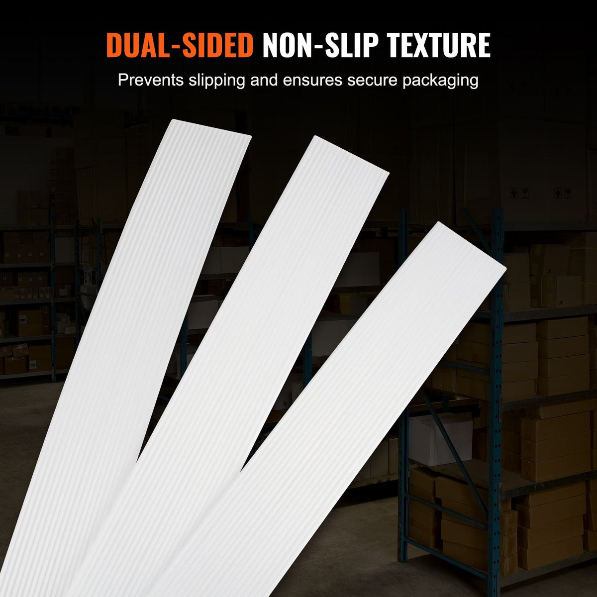 Packaging Woven Cord Strapping Roll, 330' Length x 3/4" Width x 0.03" Thickness, 1763 lbs Break Strength, Heavy Duty Banding Pallet Strap Coil, Portable Strong Banding Packing Straps, White