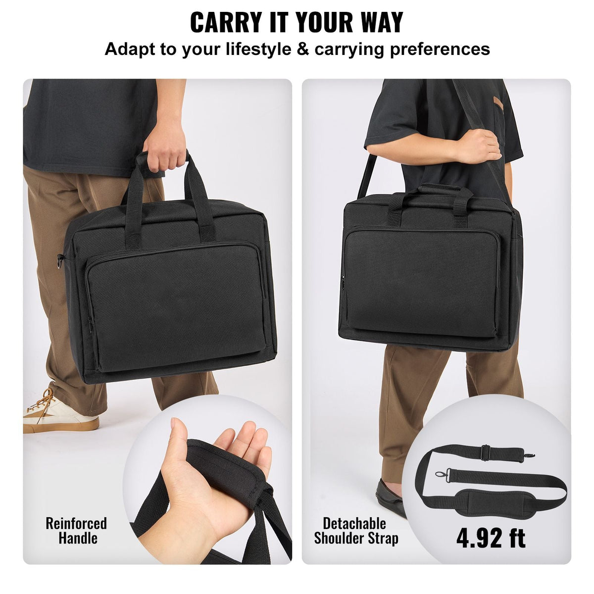 Padded DJ Mixer Gig Bag, 1200D Oxford Fabric, DJ Gear Carry Bag with a Storage Pocket 4.92 ft Removable Shoulder Strap 0.39 in Padding, 19.29 x 8.66 x 15.34 in Storage Case for DJ Controller