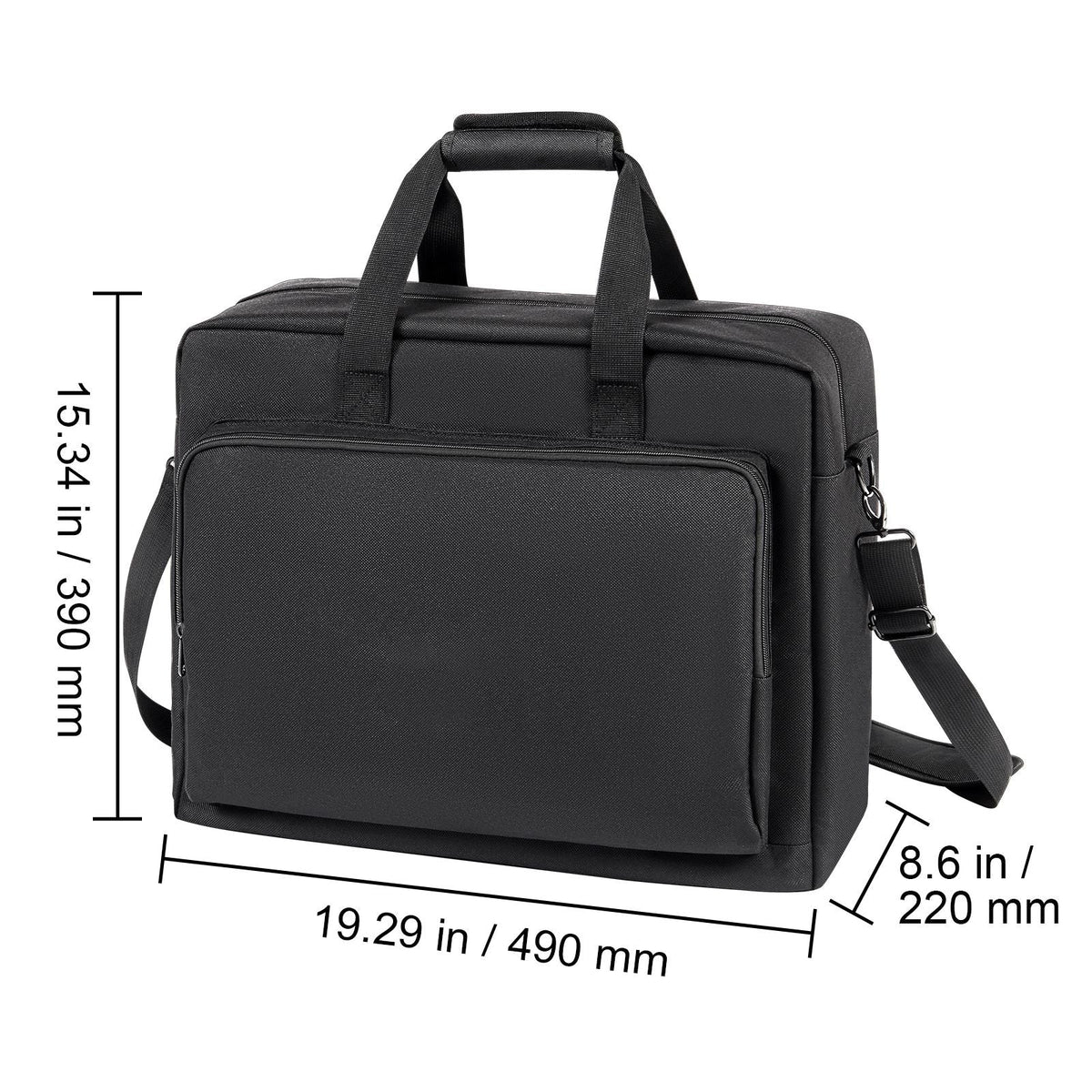 Padded DJ Mixer Gig Bag, 1200D Oxford Fabric, DJ Gear Carry Bag with a Storage Pocket 4.92 ft Removable Shoulder Strap 0.39 in Padding, 19.29 x 8.66 x 15.34 in Storage Case for DJ Controller