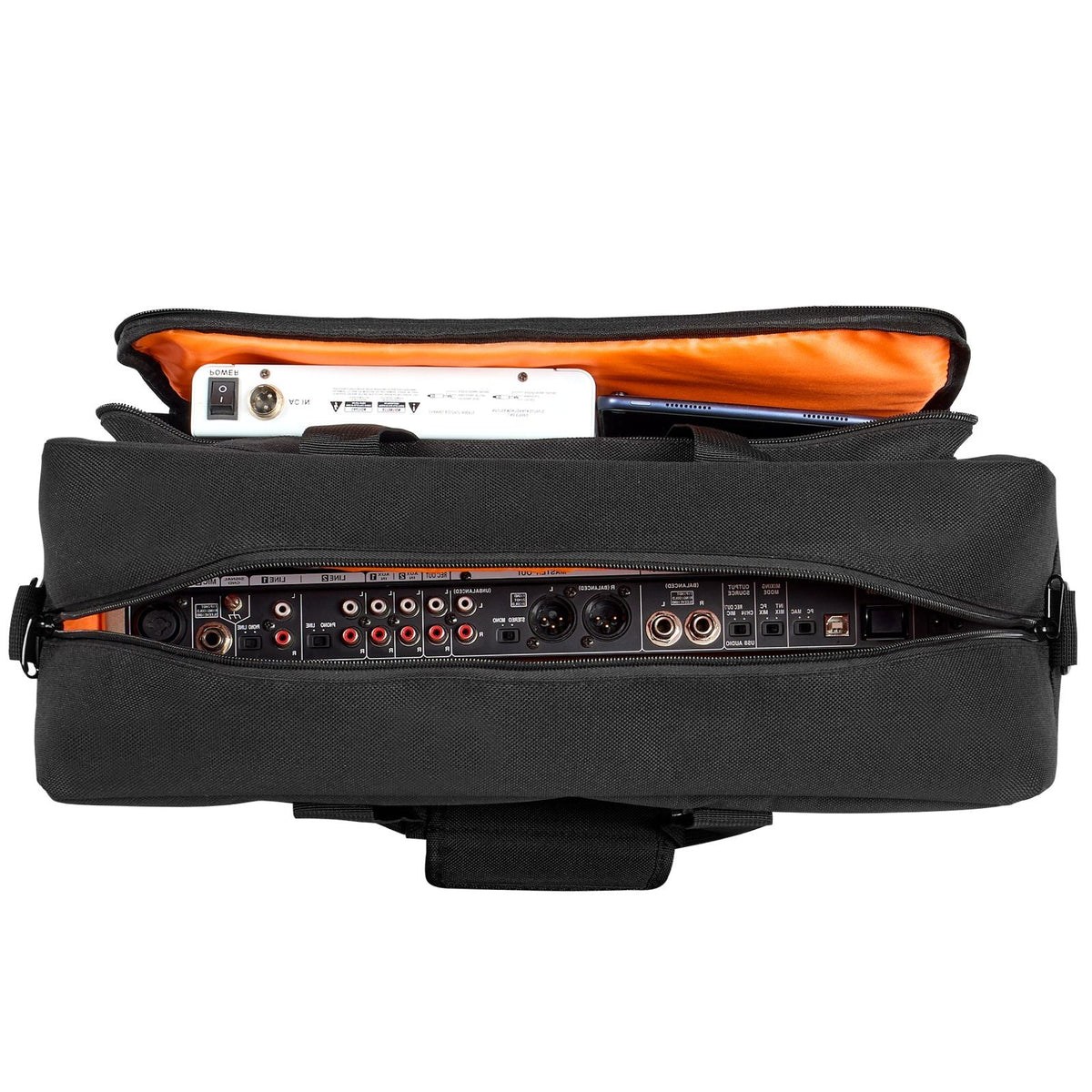 Padded DJ Mixer Gig Bag, 1200D Oxford Fabric, DJ Gear Carry Bag with a Storage Pocket 4.92 ft Removable Shoulder Strap 0.39 in Padding, 19.29 x 8.66 x 15.34 in Storage Case for DJ Controller