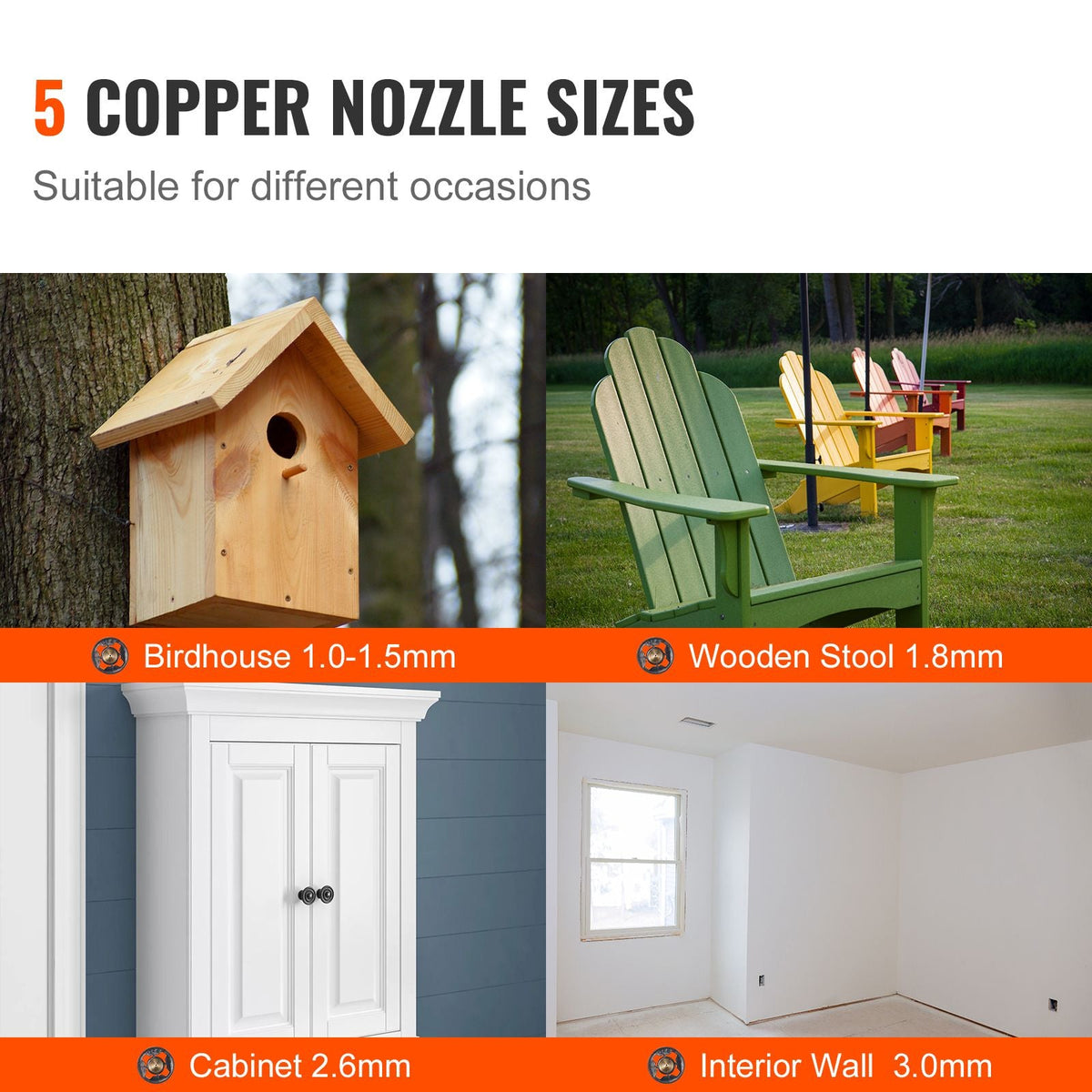 Paint Sprayer, 1300W Electric Spray Paint Gun with Air Hose, 1300ml and 800 ml Containers, 5 Copper Nozzles, 150 Din HVLP Spray Gun for House Painting Home Interior and Exterior Walls, Fence