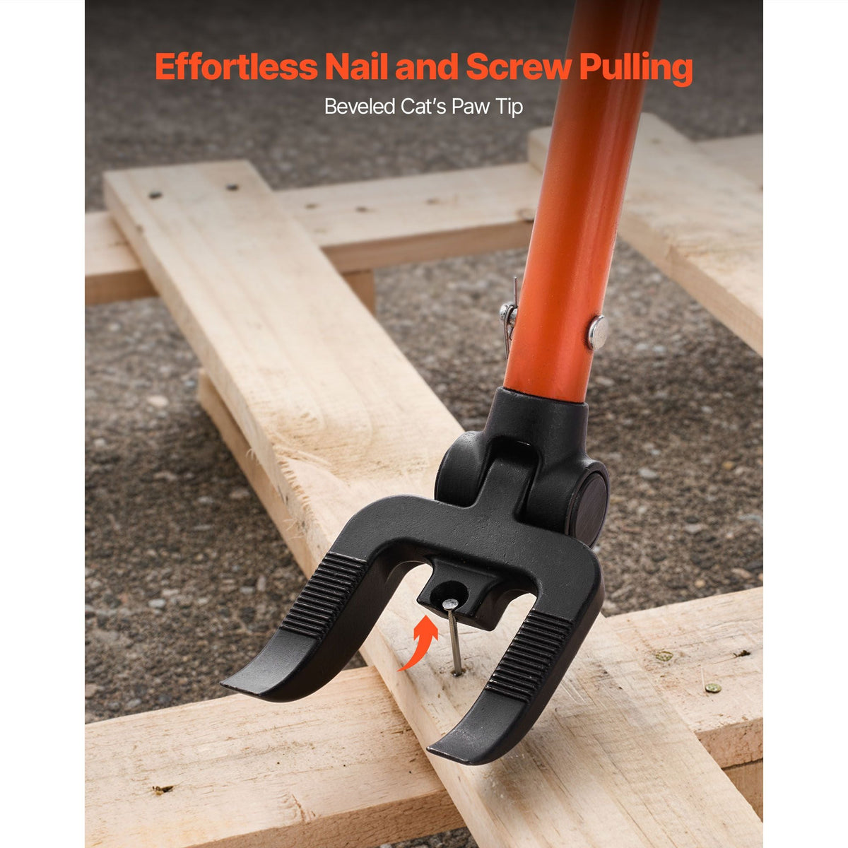 Pallet Buster Tool, 44 Inch Carbon Steel Handle Wrecking Pry Bar, 2000 lbs Weight Capacity, Heavy Duty Deck Board Removal Tool, Breaker Bar for Flooring, Framing, Roofing, Trim, Drywall