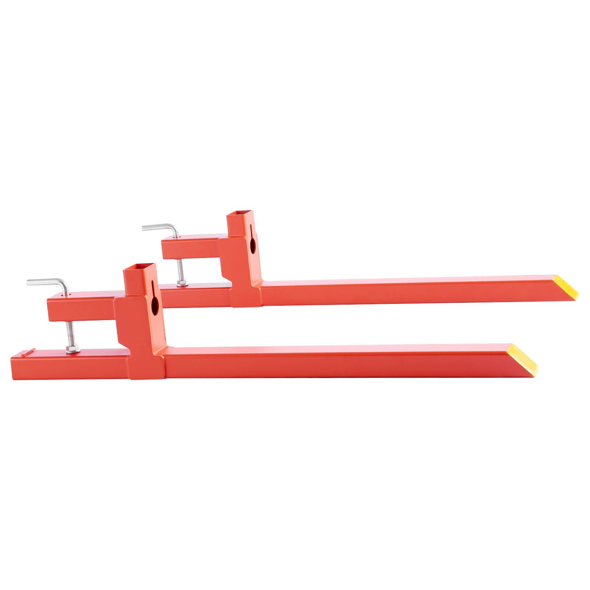 Pallet Forks, 2000 lbs Clamp on Pallet Forks, 43-Inch Total Length Heavy-Duty Quick Attach Tractor Fork Compatible with Tractor Attachments, Loader Bucket, and Skid Steer, Orange