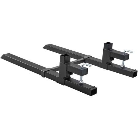 Pallet Forks, 2000 lbs Clamp on Pallet Forks, 43" Total Length Tractor Bucket Forks with Adjustable Stabilizer bar, Heavy Duty Pallet Forks for Tractor Attachments, Skid Steer, Loader Bucket