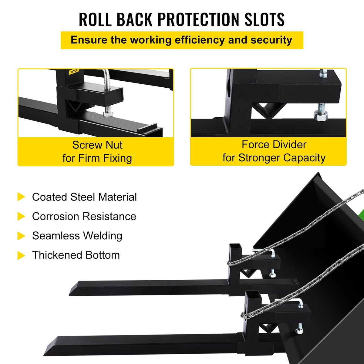 Pallet Forks 2000lbs Capacity Tractor Forks for Loader Tractor Skid Steers