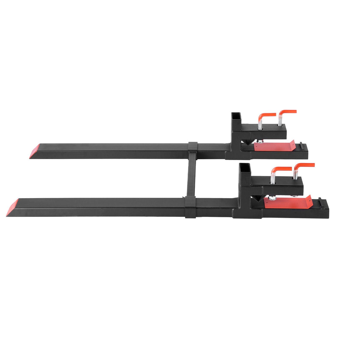Pallet Forks, 4000 lbs Clamp on Pallet Forks, 60-Inch Total Length Heavy-Duty Tractor Fork with Adjustable Stabilizer Bar for Tractor Attachments, Loader Bucket, and Skid Steer, Black