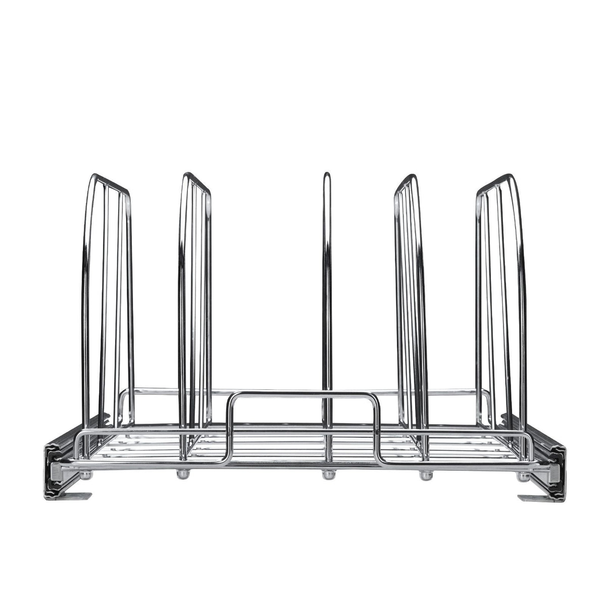 Pan and Pot Rack, Expandable Pull Out Under Cabinet Organizer, Cookie Sheet Baking Pans tray Organization, Adjustable Wire Dividers, Steel Lid Holder for Kitchen Cabinet & Pantry Storage, 12.5"W