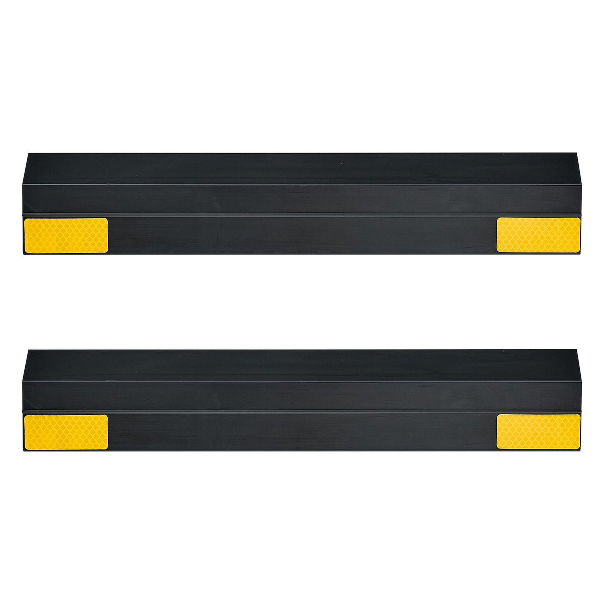 Parking Stopper, 16 Inch 2 Pcs Heavy Duty Parking Aid for Garage, PP Curb Garage Floor Stopper with Reflective Strips, Vehicles Gadgets for Cars Vans Trucks Tire Wheel Guide Block Stops Bumpers