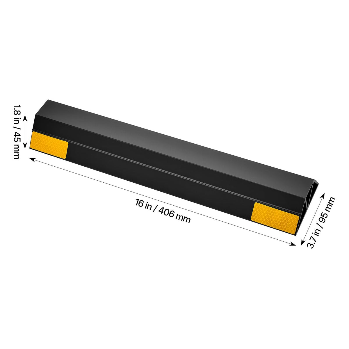 Parking Stopper, 16 Inch 2 Pcs Heavy Duty Parking Aid for Garage, PP Curb Garage Floor Stopper with Reflective Strips, Vehicles Gadgets for Cars Vans Trucks Tire Wheel Guide Block Stops Bumpers