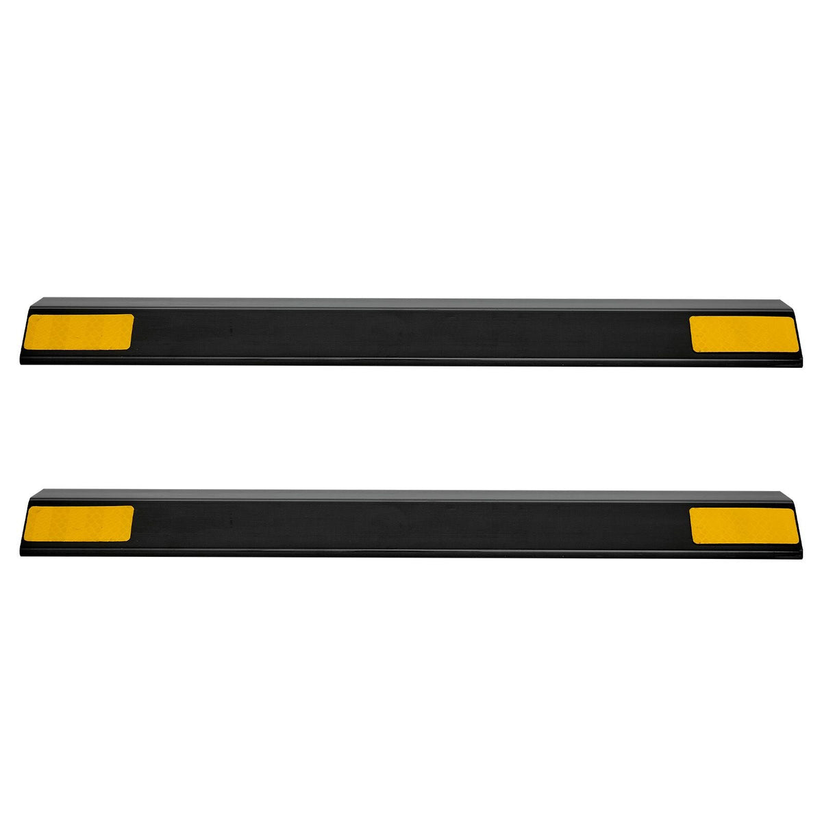 Parking Stopper, 18 Inch 2 Pcs Heavy Duty Parking Aid for Garage, PP Curb Garage Floor Stopper with Reflective Strips, Vehicles Gadgets for Cars Vans Trucks Tire Wheel Guide Block Stops Bumpers