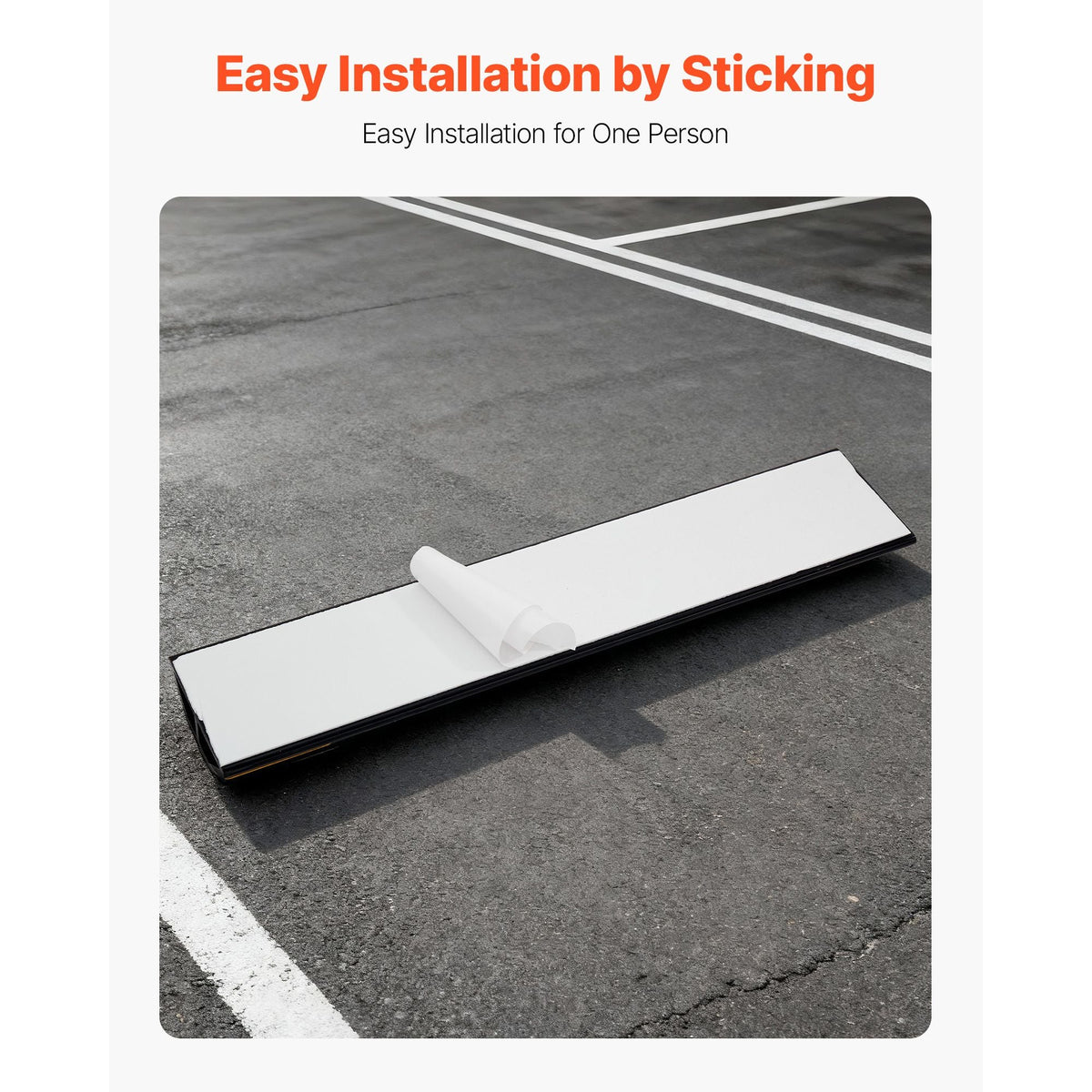 Parking Stopper, 18 Inch 2 Pcs Heavy Duty Parking Aid for Garage, PP Curb Garage Floor Stopper with Reflective Strips, Vehicles Gadgets for Cars Vans Trucks Tire Wheel Guide Block Stops Bumpers