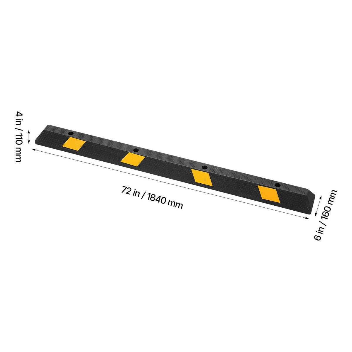 Parking Stopper, 72 Inch 2 Pcs Heavy Duty Parking Aid for Garage, Rubber Curb Garage Floor Stopper with Reflective Strips, Aid Gadgets for Cars Vans Trucks Tire Wheel Guide Block Stops Bumpers