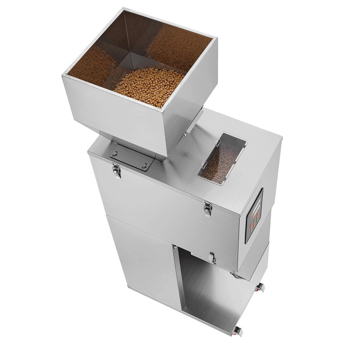 Particle Filling Machine, 0.022-2.2 lbs/10-1000g, Automatic Filler Machine with Foot Pedal, Stainless Steel Weighing Filling Machine, Weigh Filler for Beans Seeds Grains Tea Granular Packing