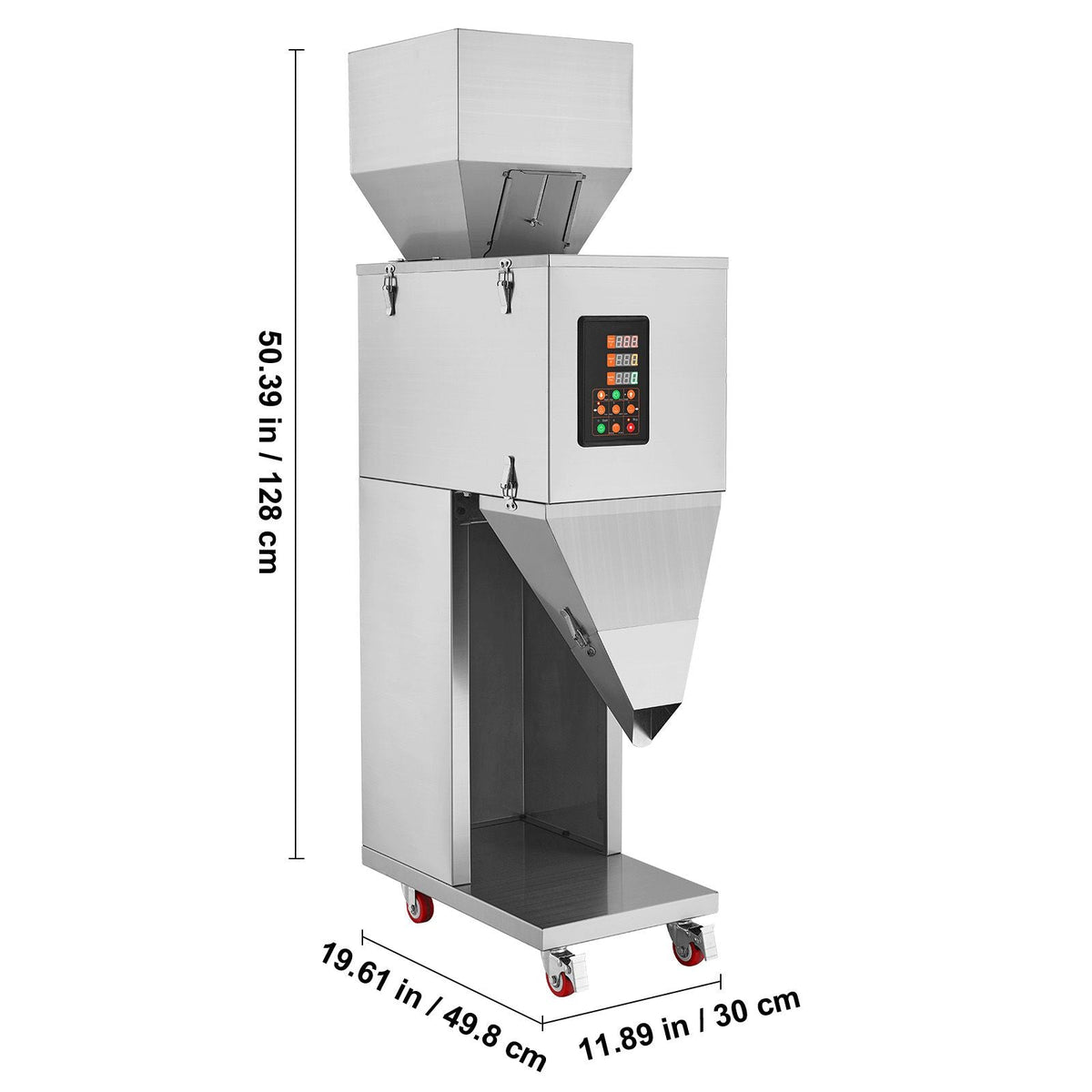 Particle Filling Machine, 0.022-2.2 lbs/10-1000g, Automatic Filler Machine with Foot Pedal, Stainless Steel Weighing Filling Machine, Weigh Filler for Beans Seeds Grains Tea Granular Packing