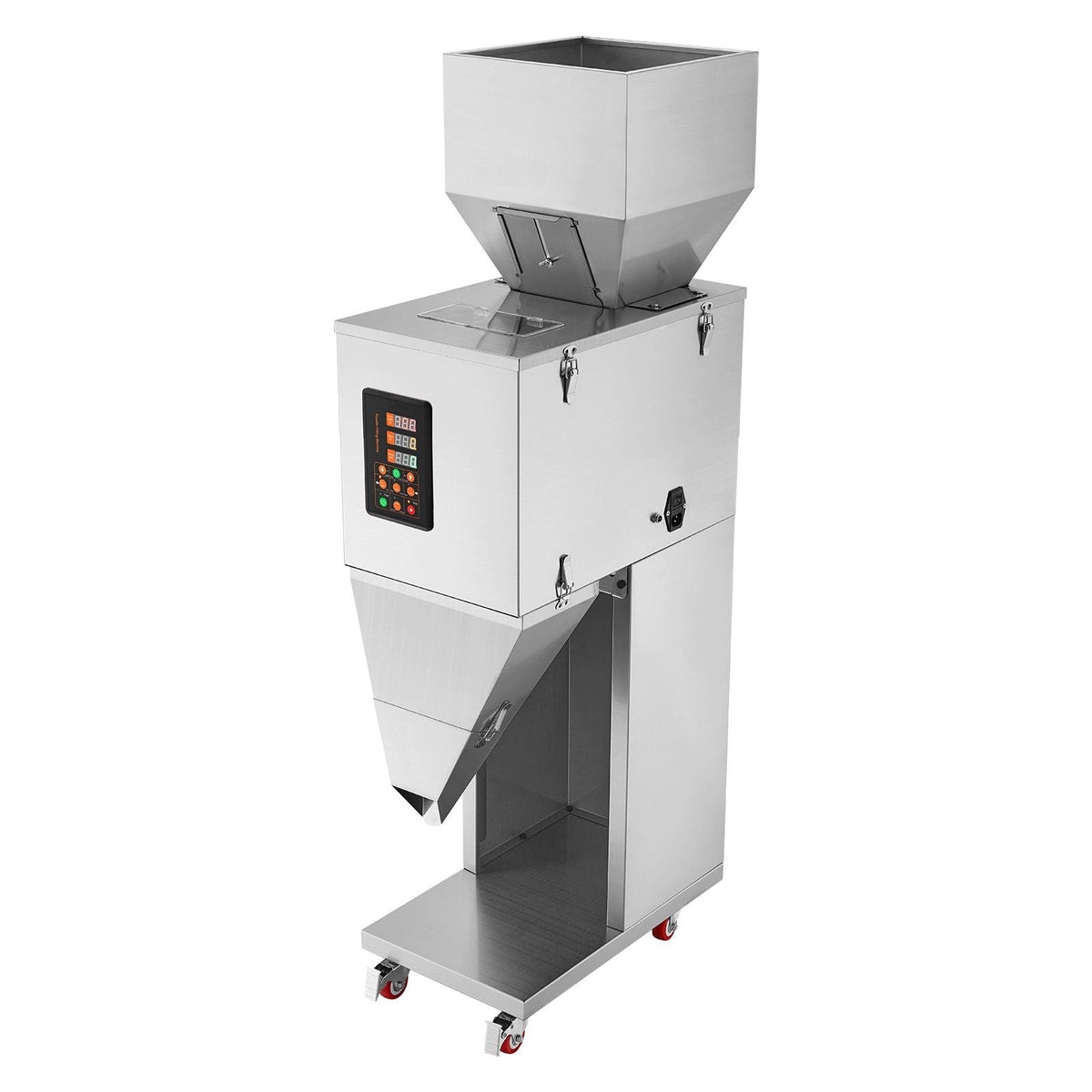Particle Filling Machine, 0.022-2.2 lbs/10-1000g, Automatic Filler Machine with Foot Pedal, Stainless Steel Weighing Filling Machine, Weigh Filler for Beans Seeds Grains Tea Granular Packing