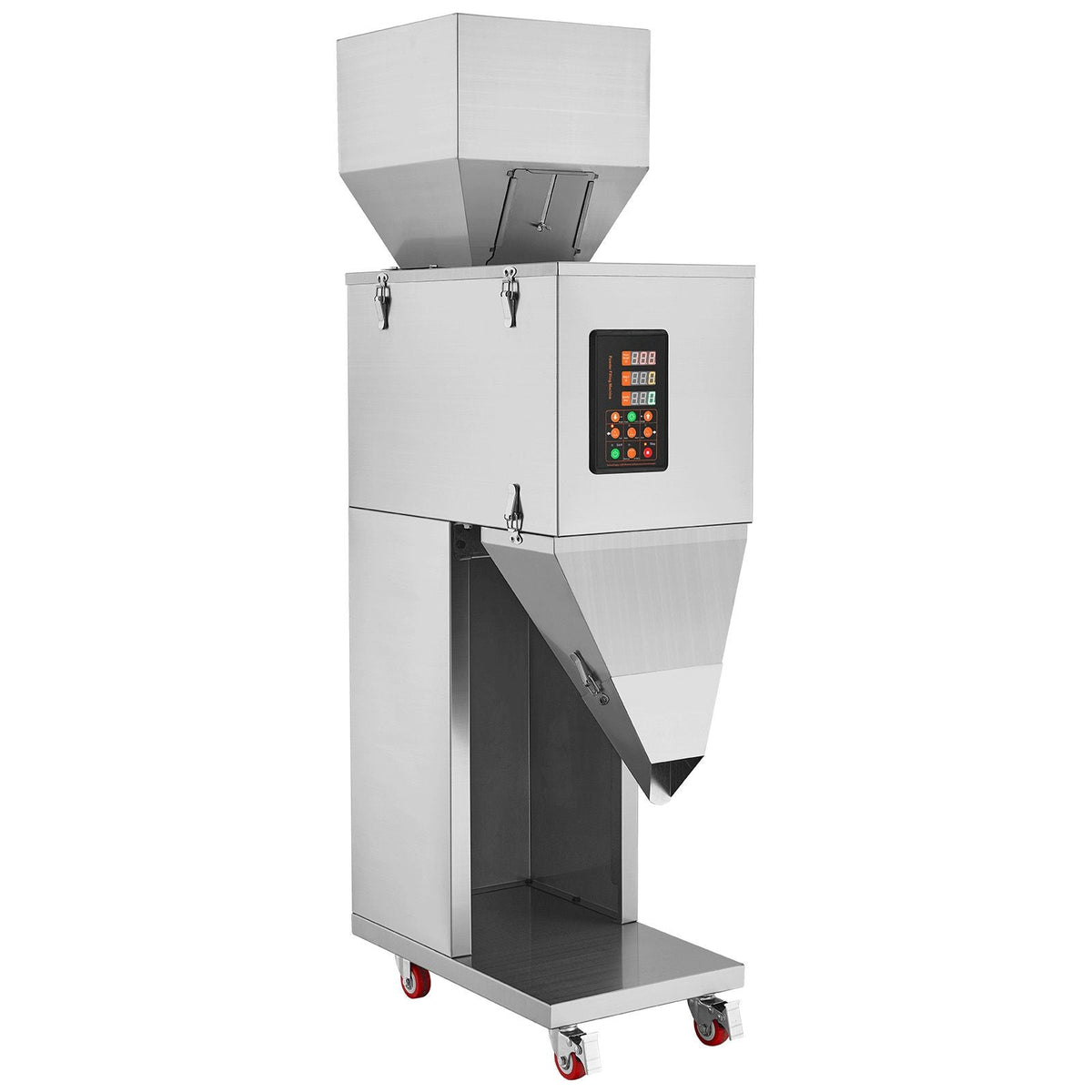 Particle Filling Machine, 0.022-2.2 lbs/10-1000g, Automatic Filler Machine with Foot Pedal, Stainless Steel Weighing Filling Machine, Weigh Filler for Beans Seeds Grains Tea Granular Packing