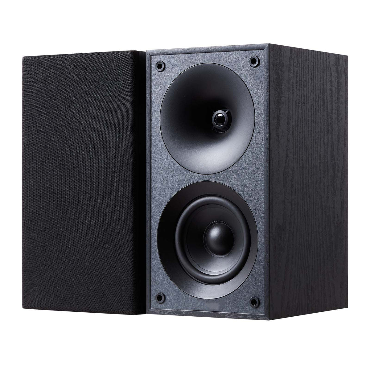 Passive Bookshelf Speaker, 300W, Book Shelf Stereo Speakers with 4-Inch Woofer and 1-Inch Tweeter, Detachable Grille, 70Hz-20KHz Frequency Response, Wooden Enclosure, for Home Theater (1 Pair)