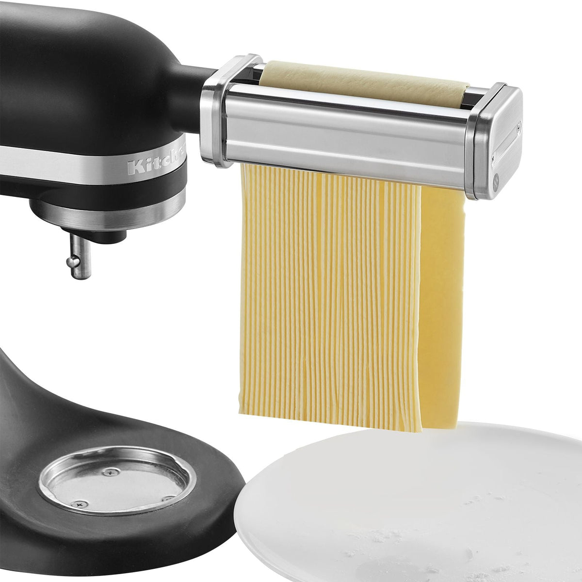 Pasta Attachment for KitchenAid Stand Mixer, Stainless Steel Pasta Roller Cutter Set Including Pasta Sheet Roller, Spaghetti and Fettuccine Cutter, 8 Adjustable Thickness Knob Pasta Maker, 3Pcs